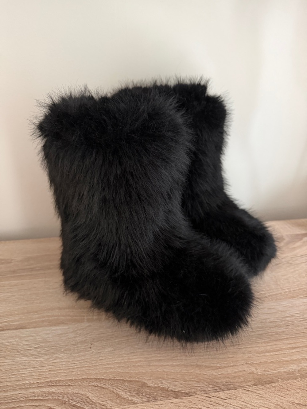 Black Faux Fur Ankle Booties - Cozy Winter Style